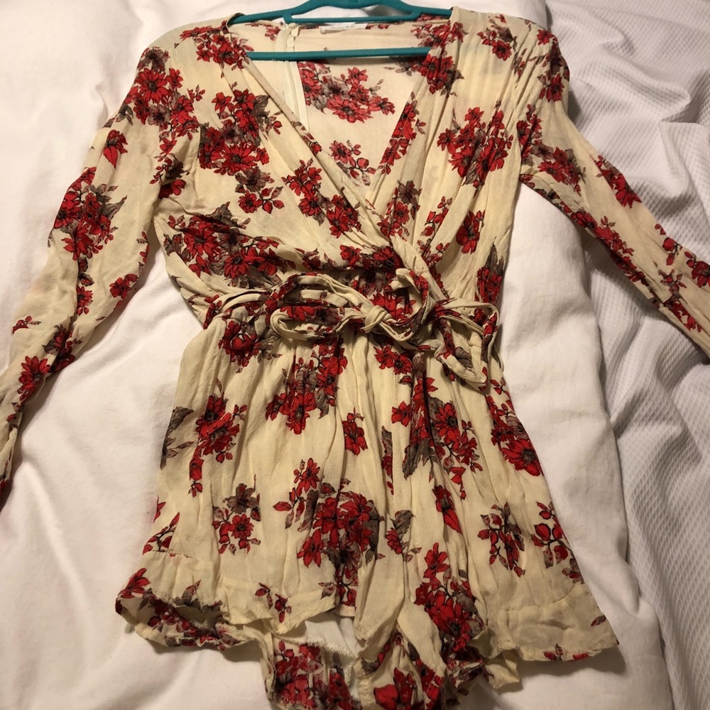 Deep V honey belle romper